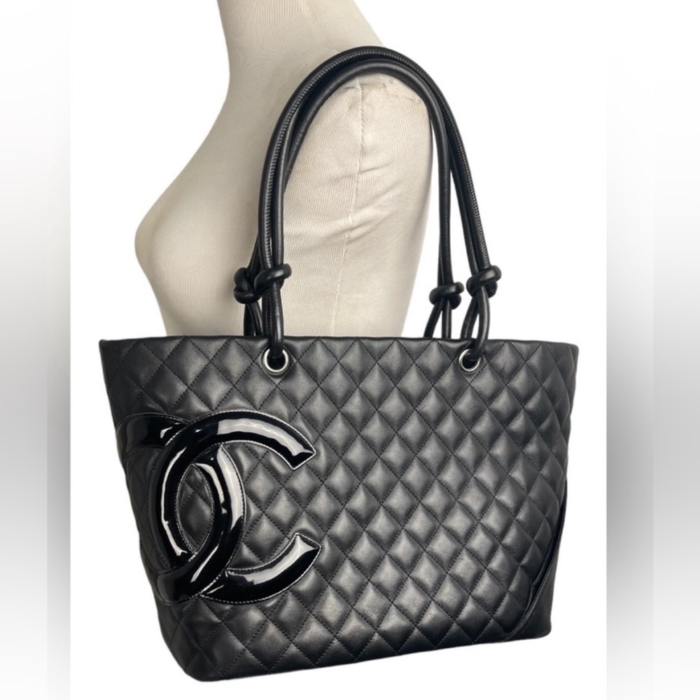 CHANEL Cambon CC large Caviar shopping tote